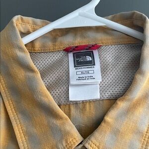 The North Face Yellow and Gray Casual Button Down Shirt